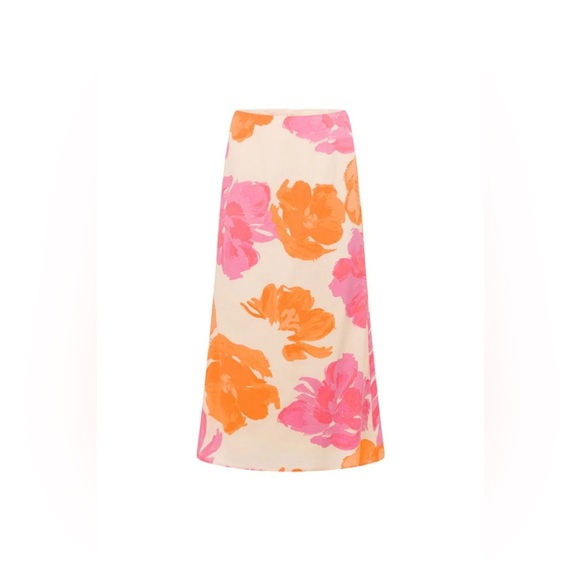 Sabo Bailee Midi Skirt Women's Size Medium Solstice Pink Floral A-Line NWT - Picture 8 of 15